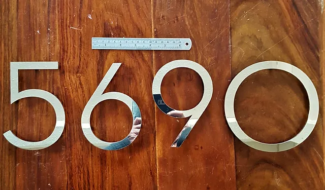 Stainless steel house and door numbers