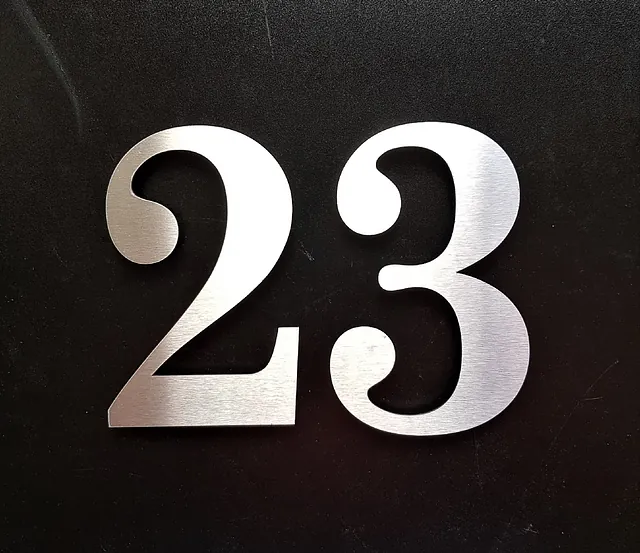 Stainless steel house and door numbers