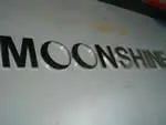 Stainless steel yacht name signage in the workshop